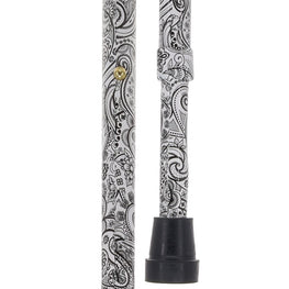 Scratch and Dent Black & White: Comfort Grip Adjustable Offset Walking Cane V2338