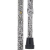 Black & White Offset Cane - Comfort Grip, Adjustable w/ SafeTbase