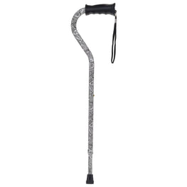 Scratch and Dent Black & White: Comfort Grip Adjustable Offset Walking Cane V2358