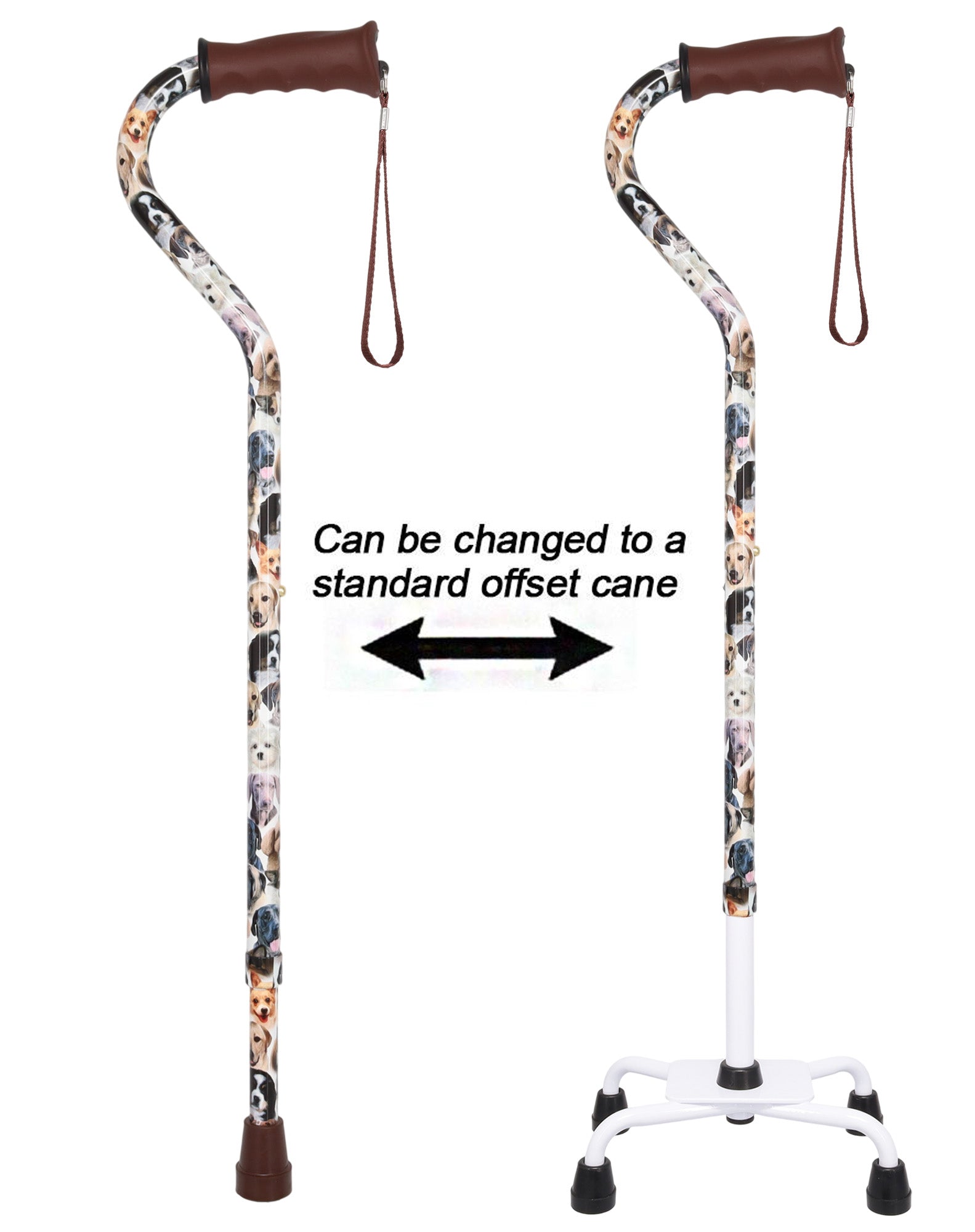 Dog Lovers: Supportive Quad Base Cane - Comfort Grip