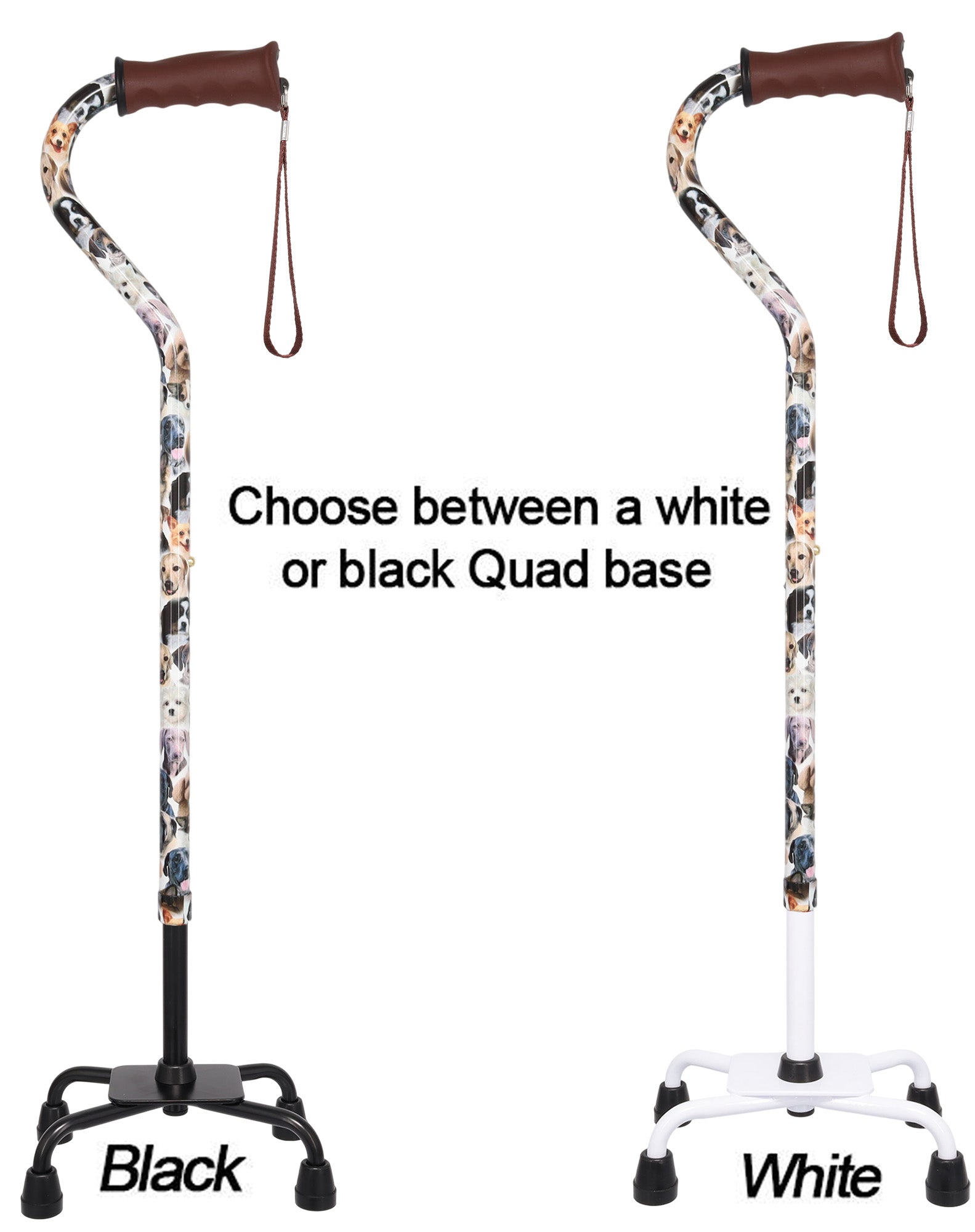 Dog Lovers: Supportive Quad Base Cane - Comfort Grip