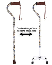 Cat Lovers: Supportive Designer Quad Base Cane - Comfort Grip