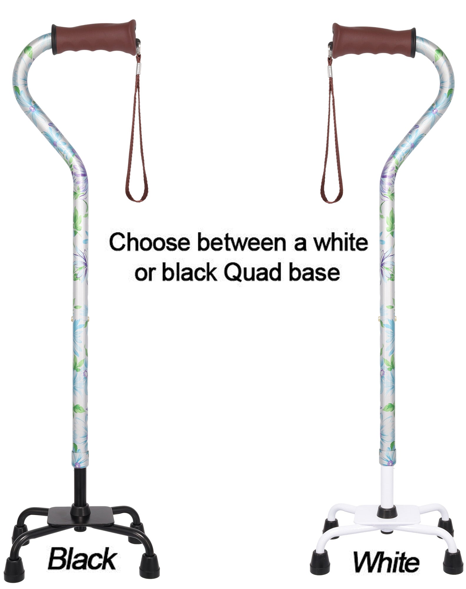 Heavenly Gardens: Supportive Quad Base Cane - Comfort Grip