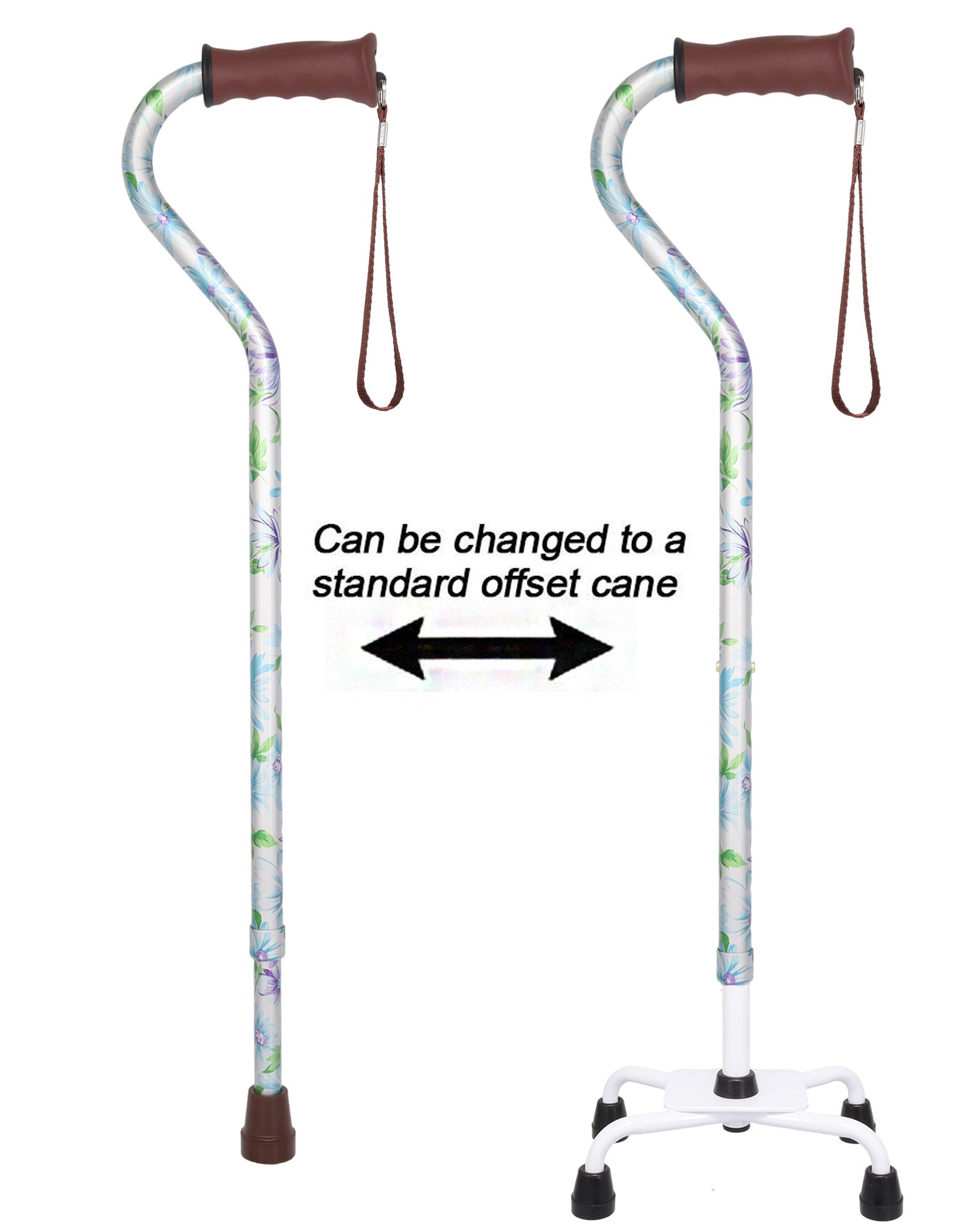 Heavenly Gardens: Supportive Quad Base Cane - Comfort Grip