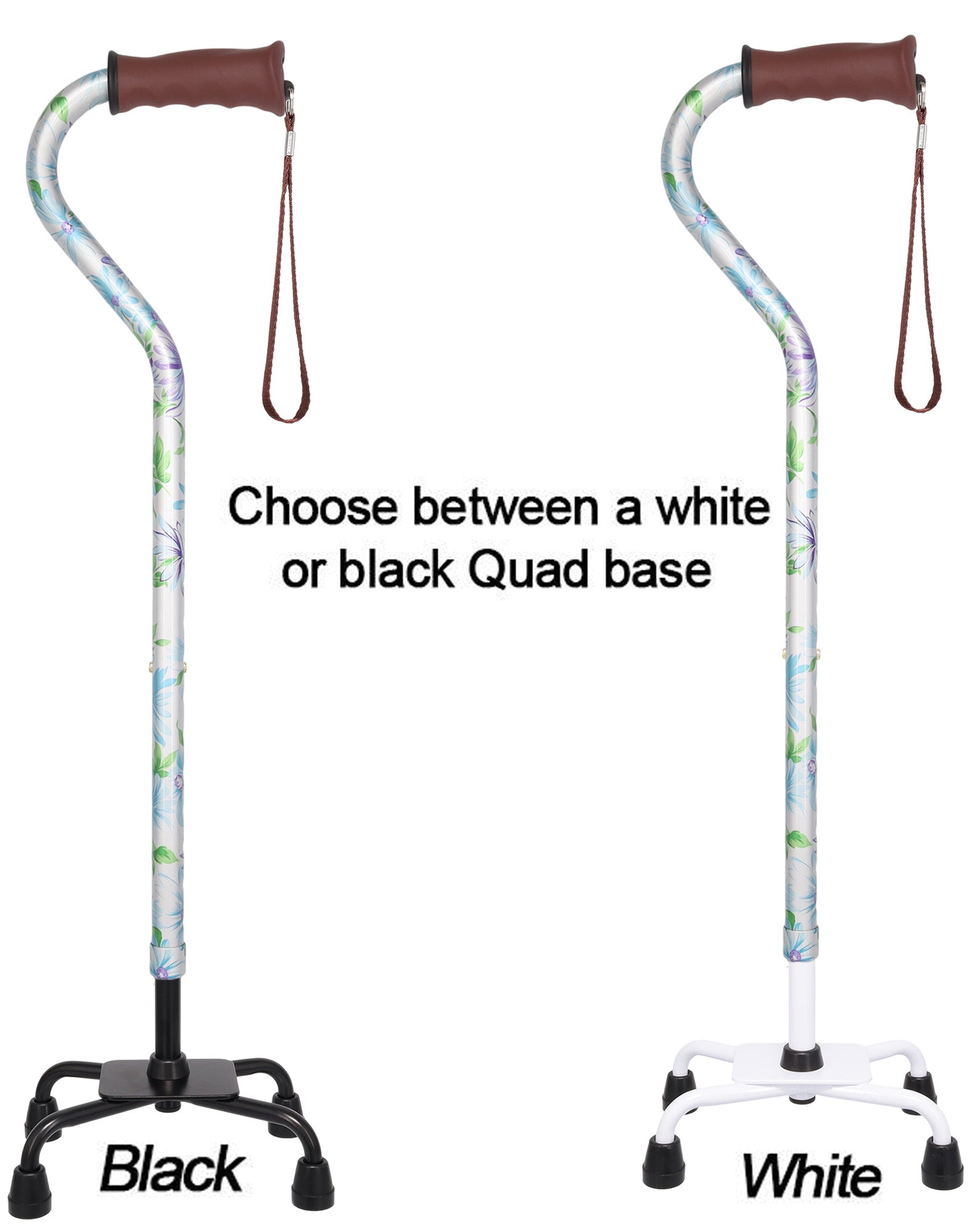 Heavenly Gardens: Supportive Quad Base Cane - Comfort Grip