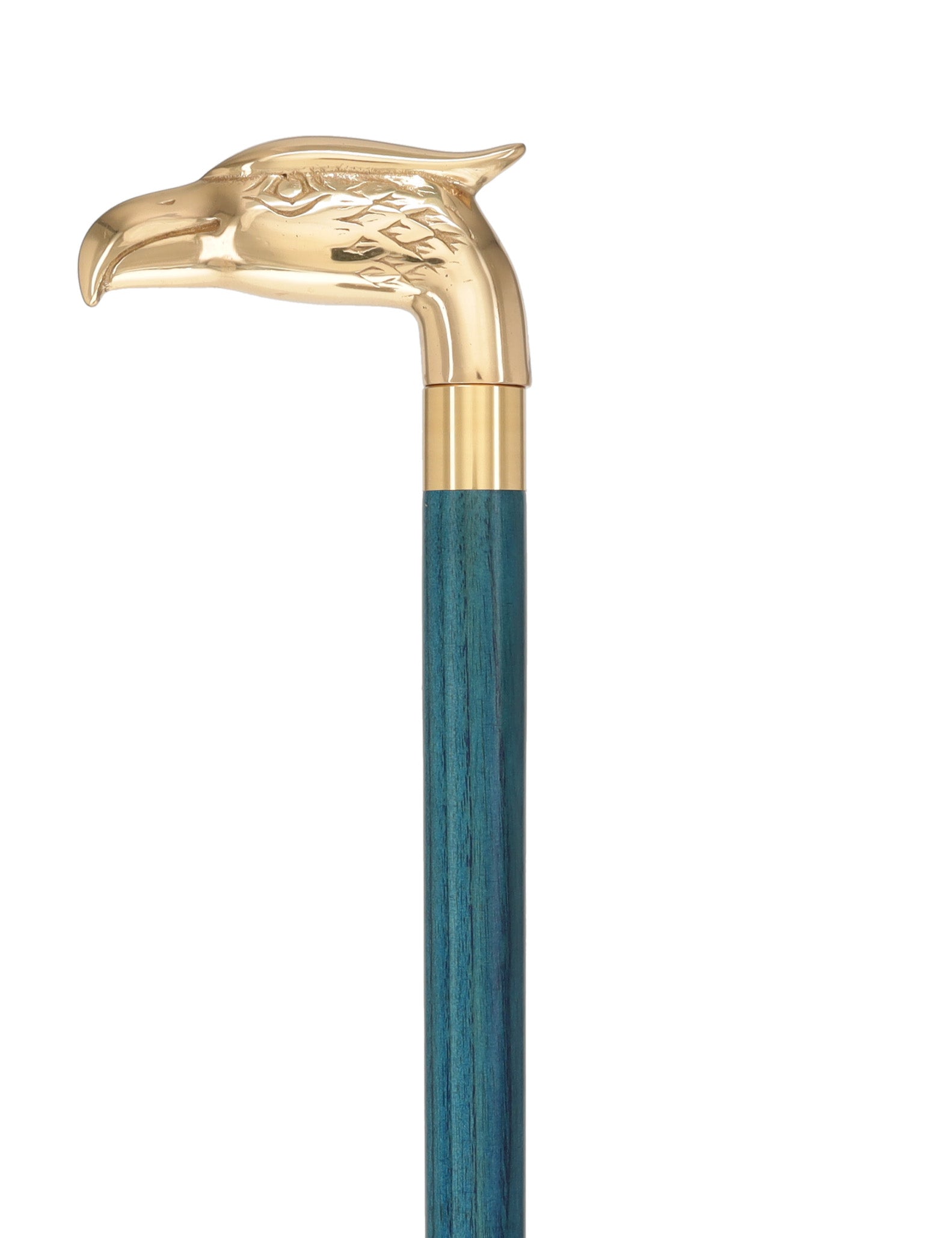 Brass Eagle Handle Walking Cane w/ Custom Color Stained Ash Shaft & Collar