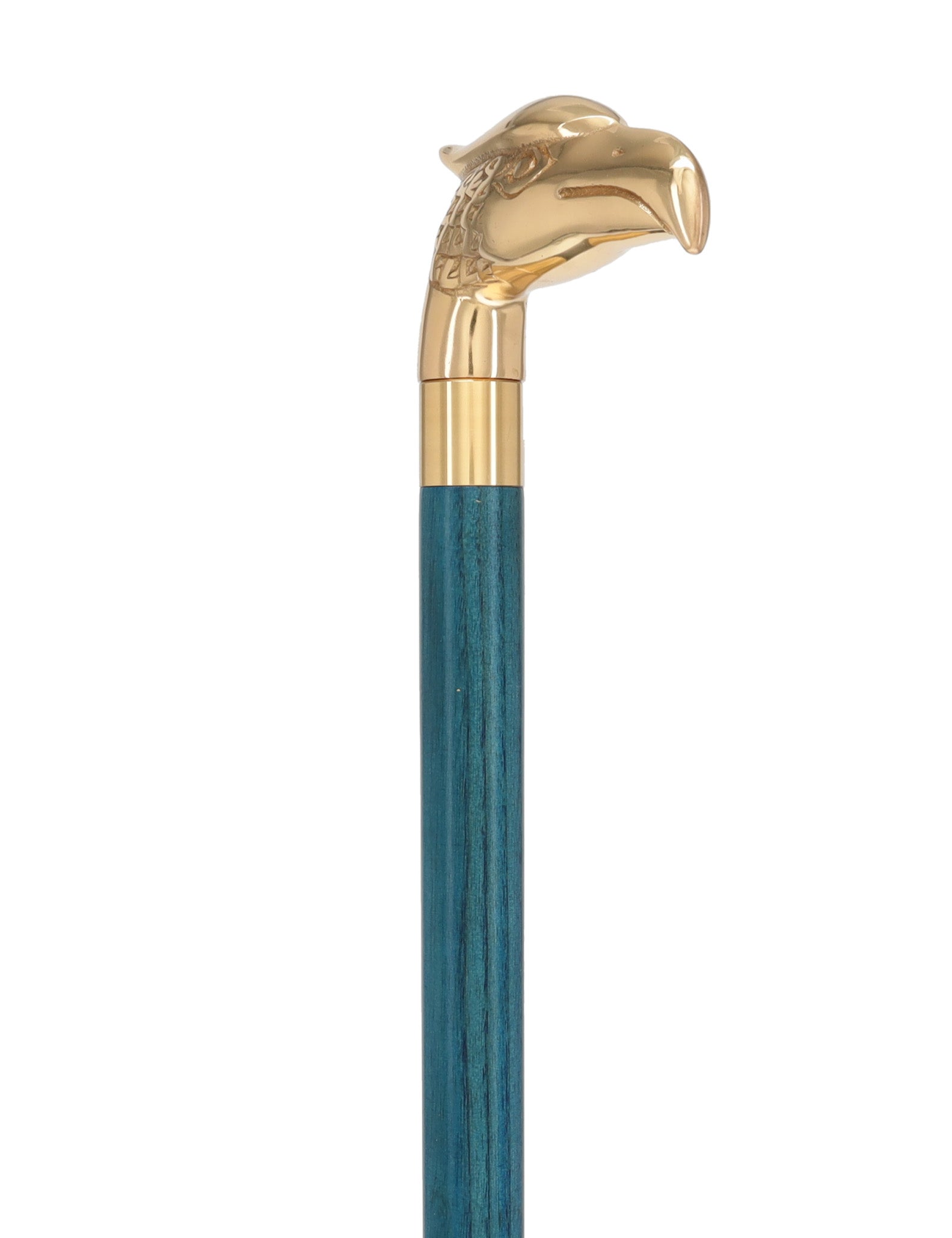 Brass Eagle Handle Walking Cane w/ Custom Color Stained Ash Shaft & Collar
