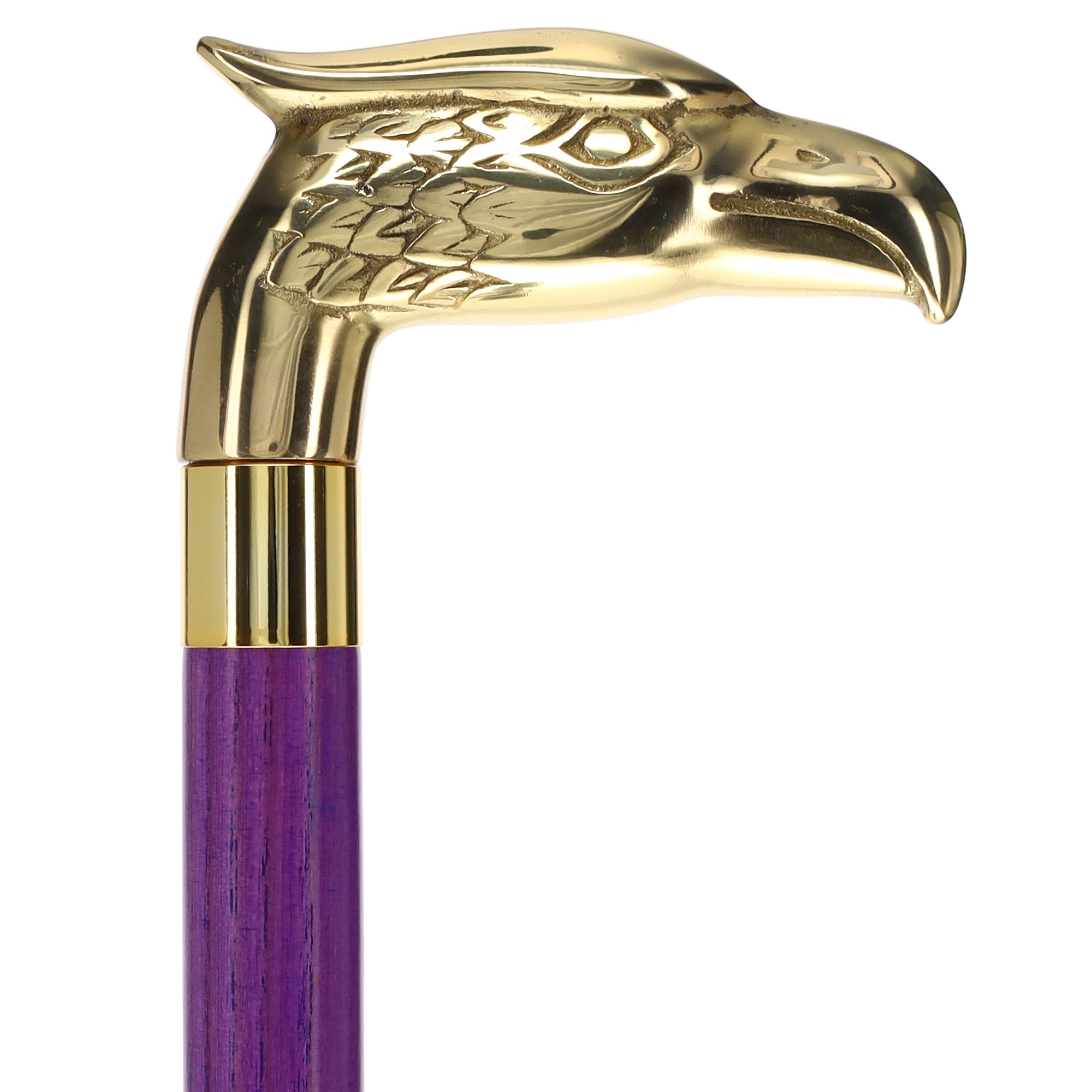 Majestic Brass Eagle Handle Walking Cane with Custom Color Stained