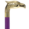 Brass Eagle Handle Walking Cane w/ Custom Color Stained Ash Shaft & Collar