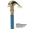 Premium Brass Dolphin Handle Cane: Stained Custom Color Shaft