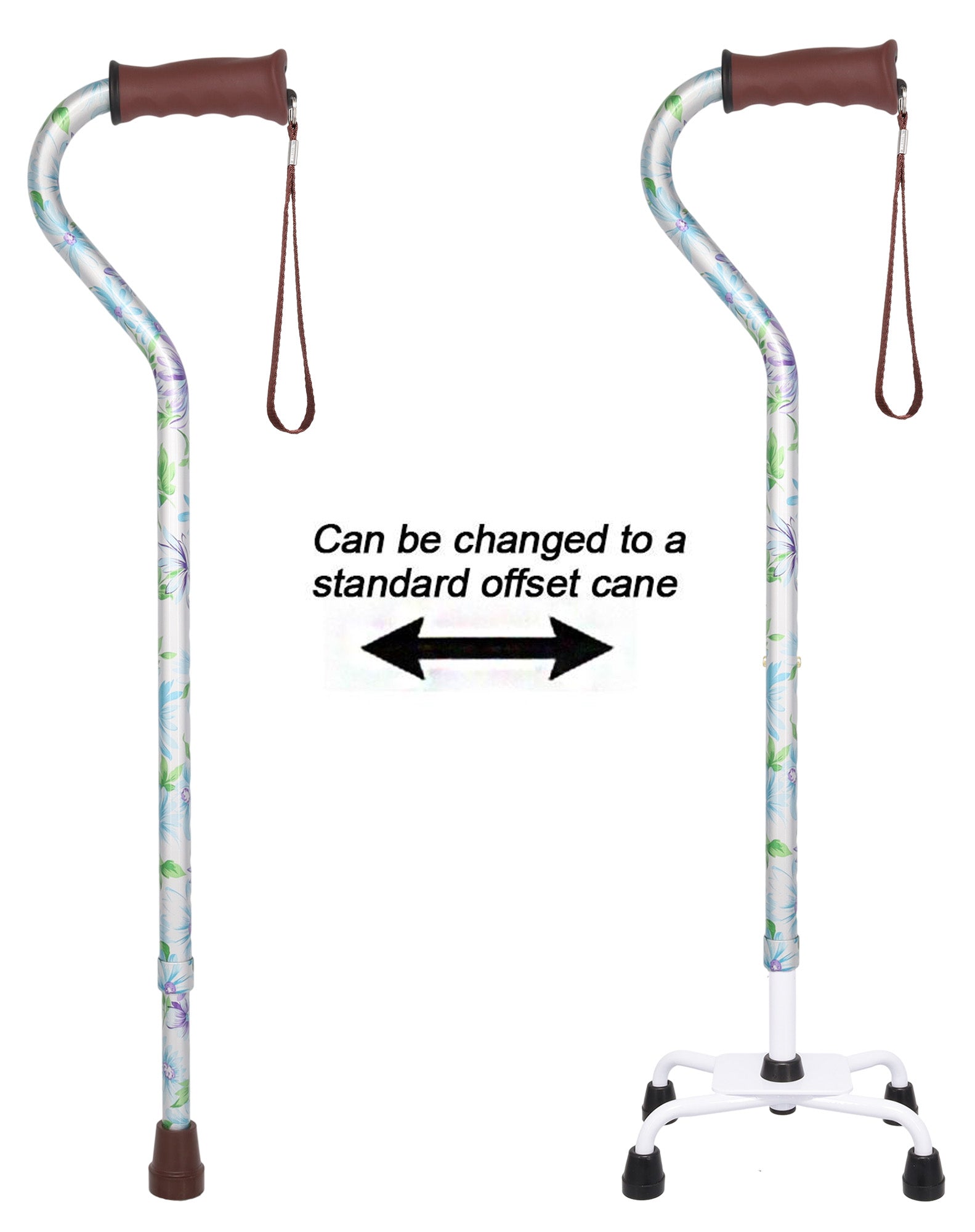 Heavenly Gardens: Supportive Quad Base Cane - Comfort Grip