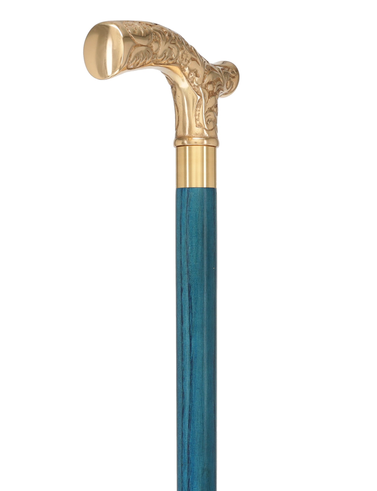 Premium Brass Fritz Handle Cane: Stained Custom Color Shaft