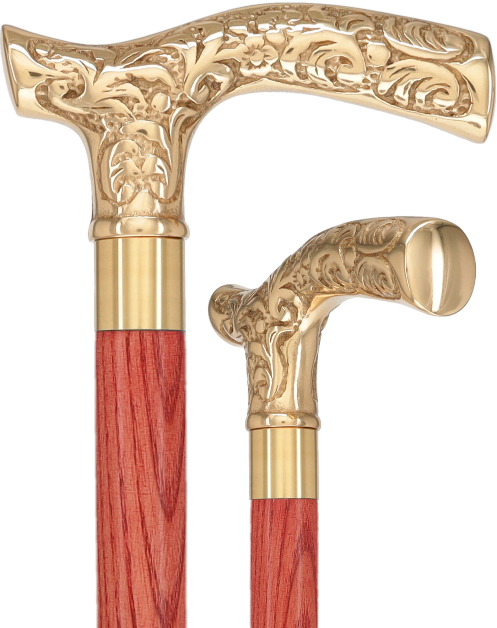 Premium Brass Fritz Handle Cane: Stained Custom Color Shaft