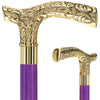 Premium Brass Fritz Handle Cane: Stained Custom Color Shaft