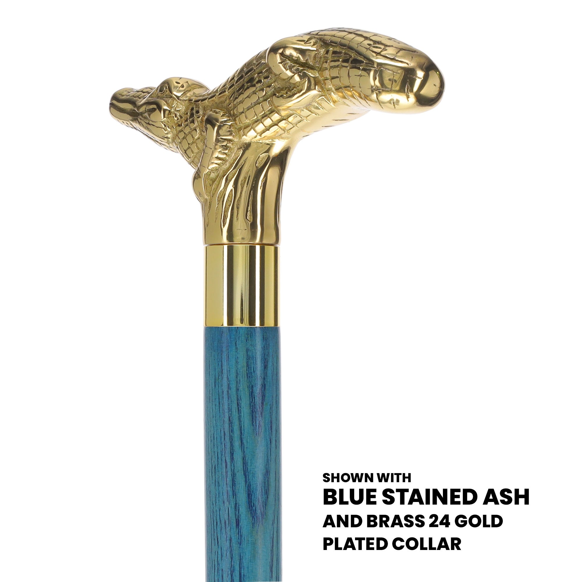 Premium Brass Snake Handle Walking Cane: Custom Shaft & Collar