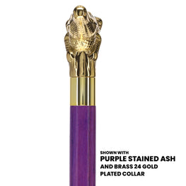 Premium Brass Alligator Handle Cane: Stained Custom Color Shaft