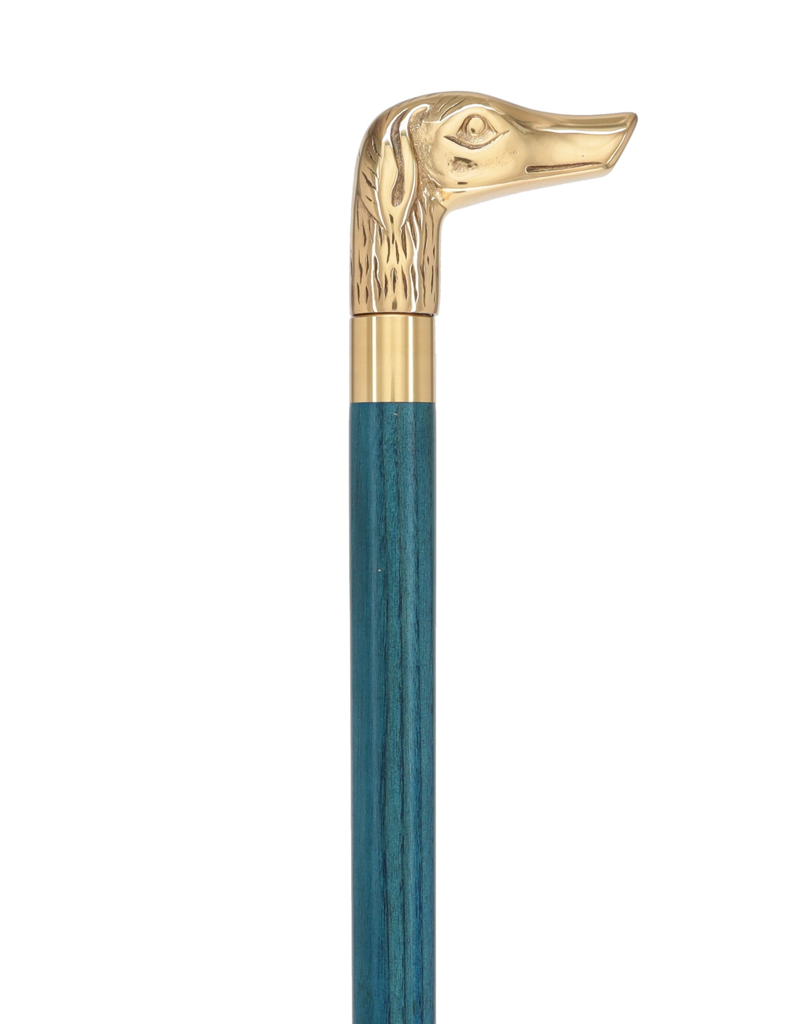 Premium Brass Dog Handle Cane: Stained Custom Color Shaft