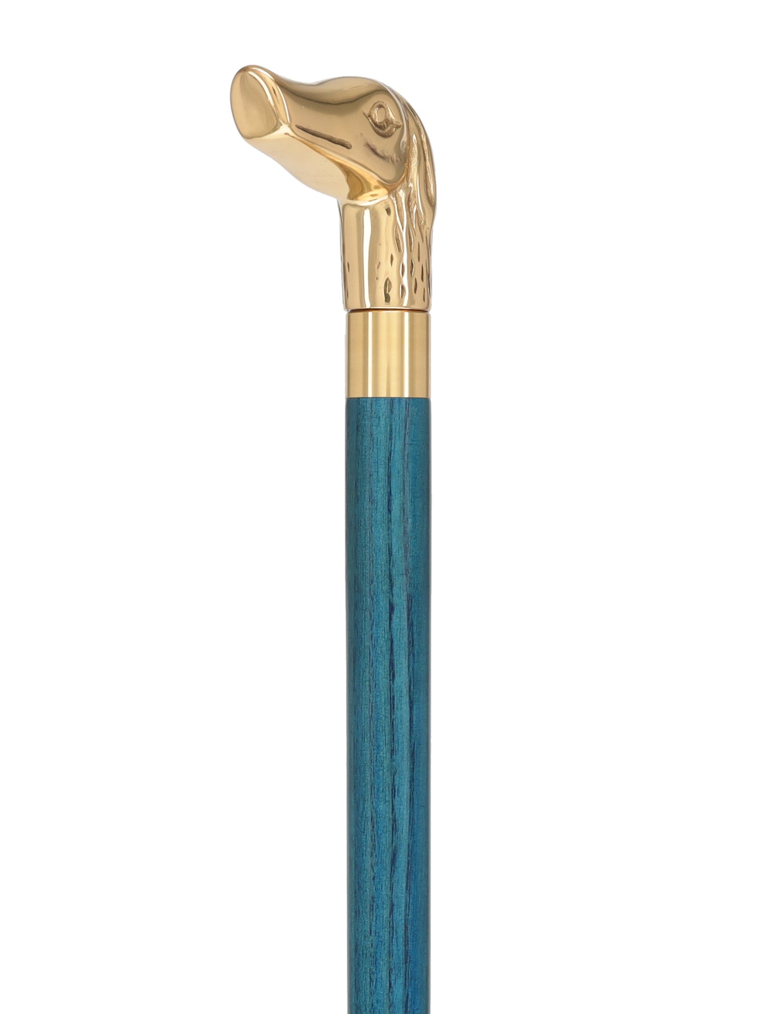 Premium Brass Dog Handle Cane: Stained Custom Color Shaft