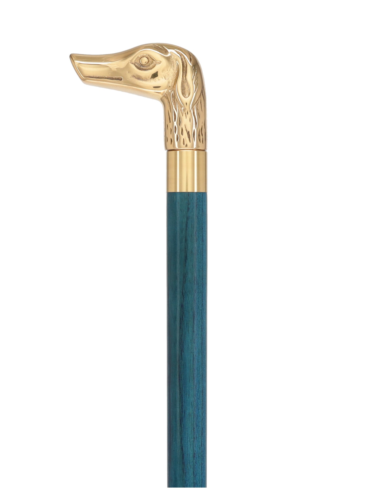 Premium Brass Dog Handle Cane: Stained Custom Color Shaft
