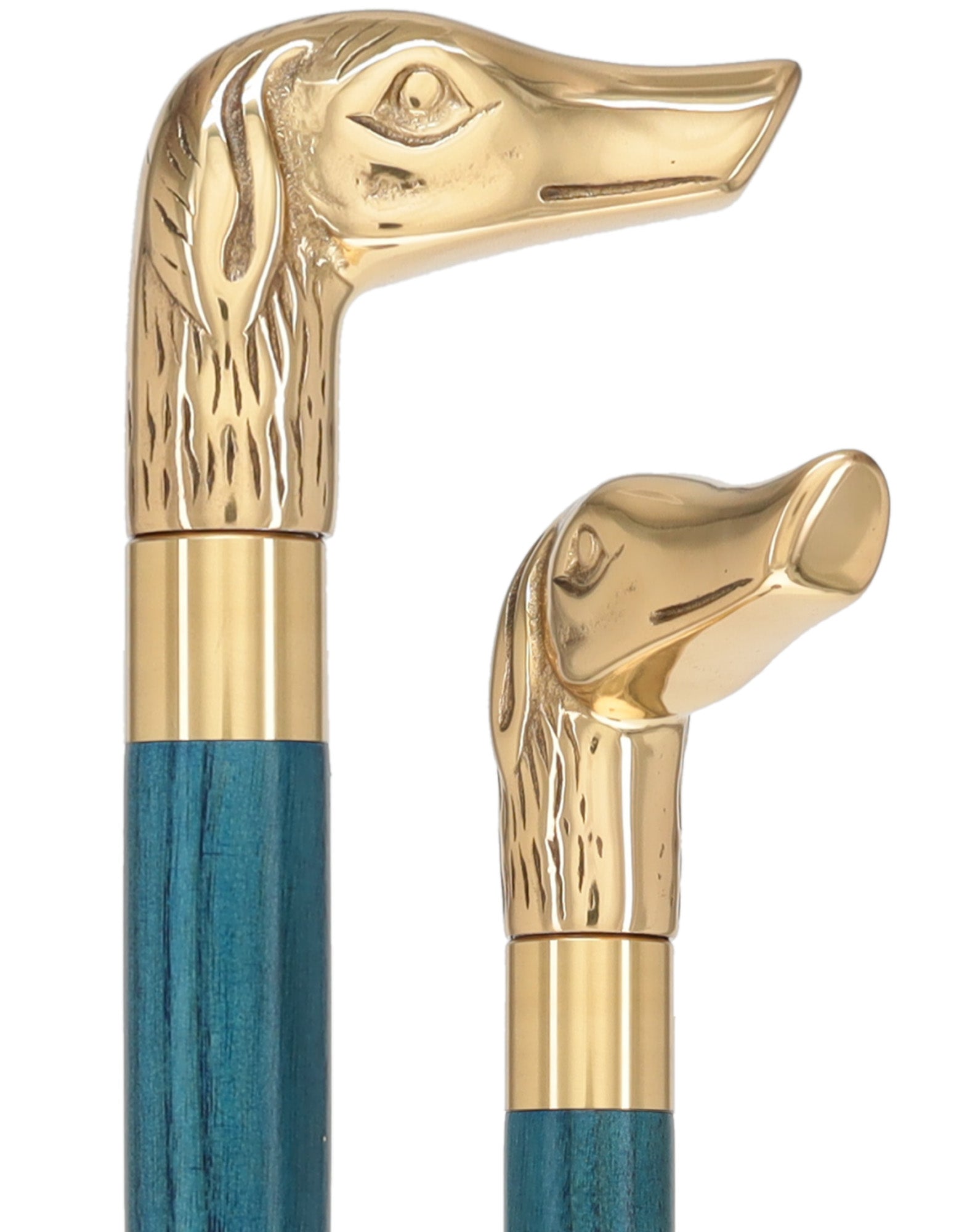 Premium Brass Dog Handle Cane: Stained Custom Color Shaft