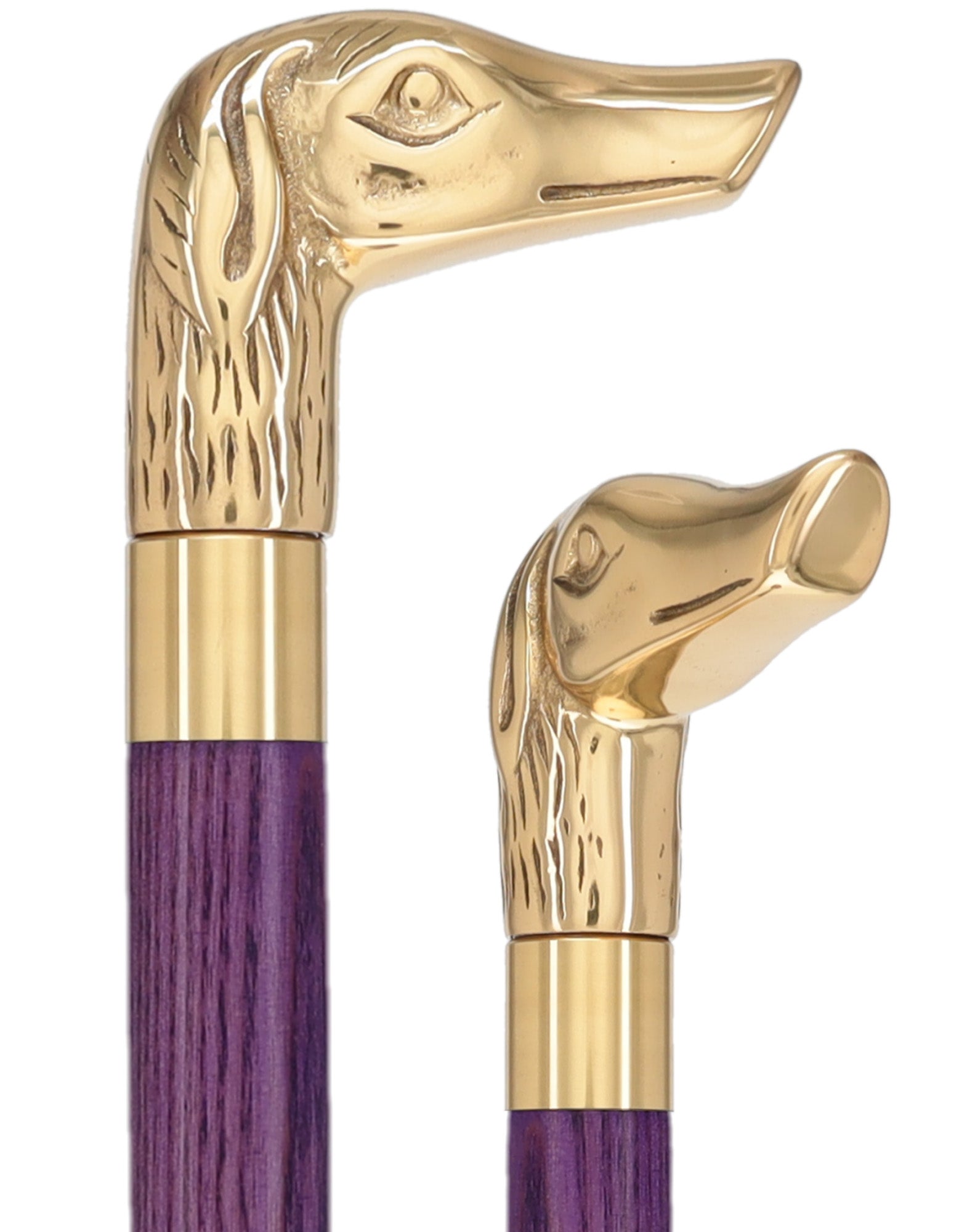 Premium Brass Dog Handle Cane: Stained Custom Color Shaft