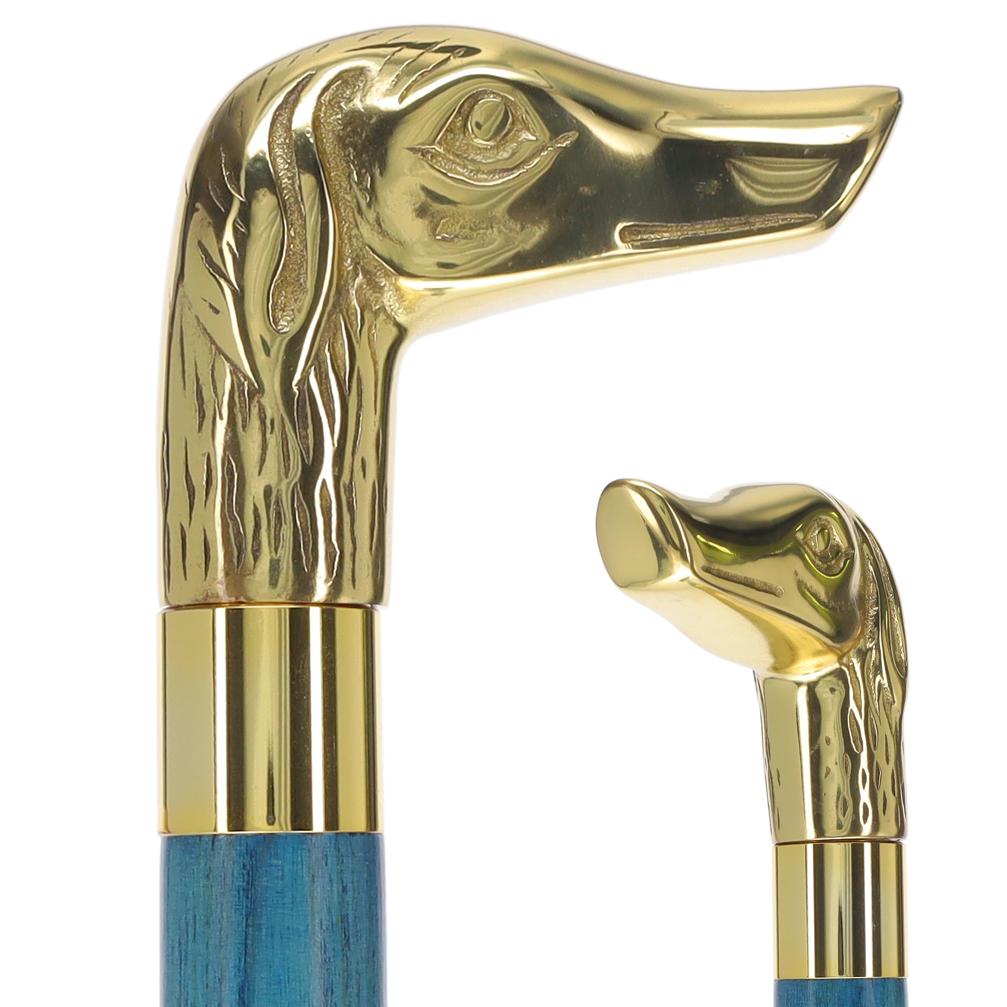 Premium Brass Dog Handle Cane: Stained Custom Color Shaft