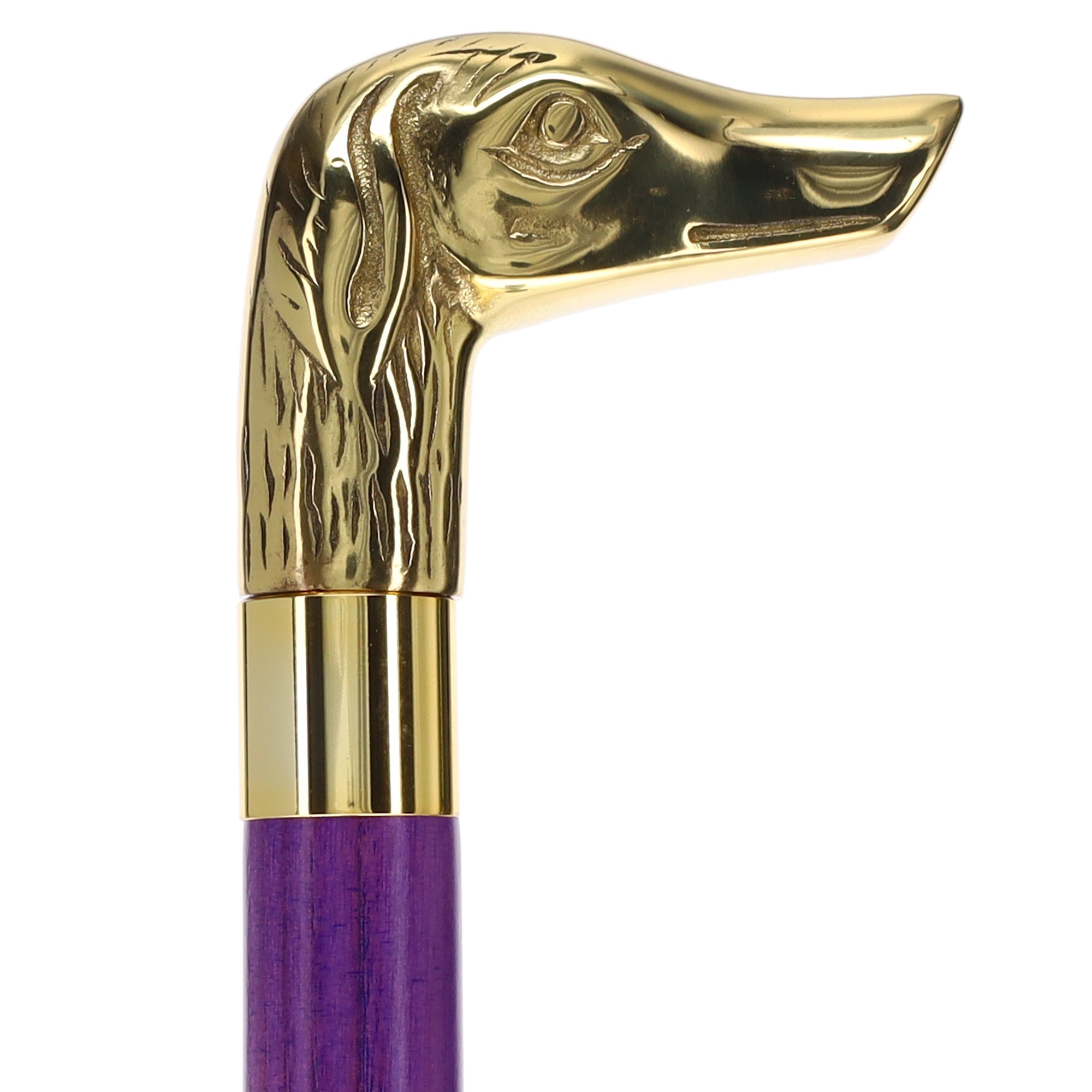 Premium Brass Dog Handle Cane: Stained Custom Color Shaft