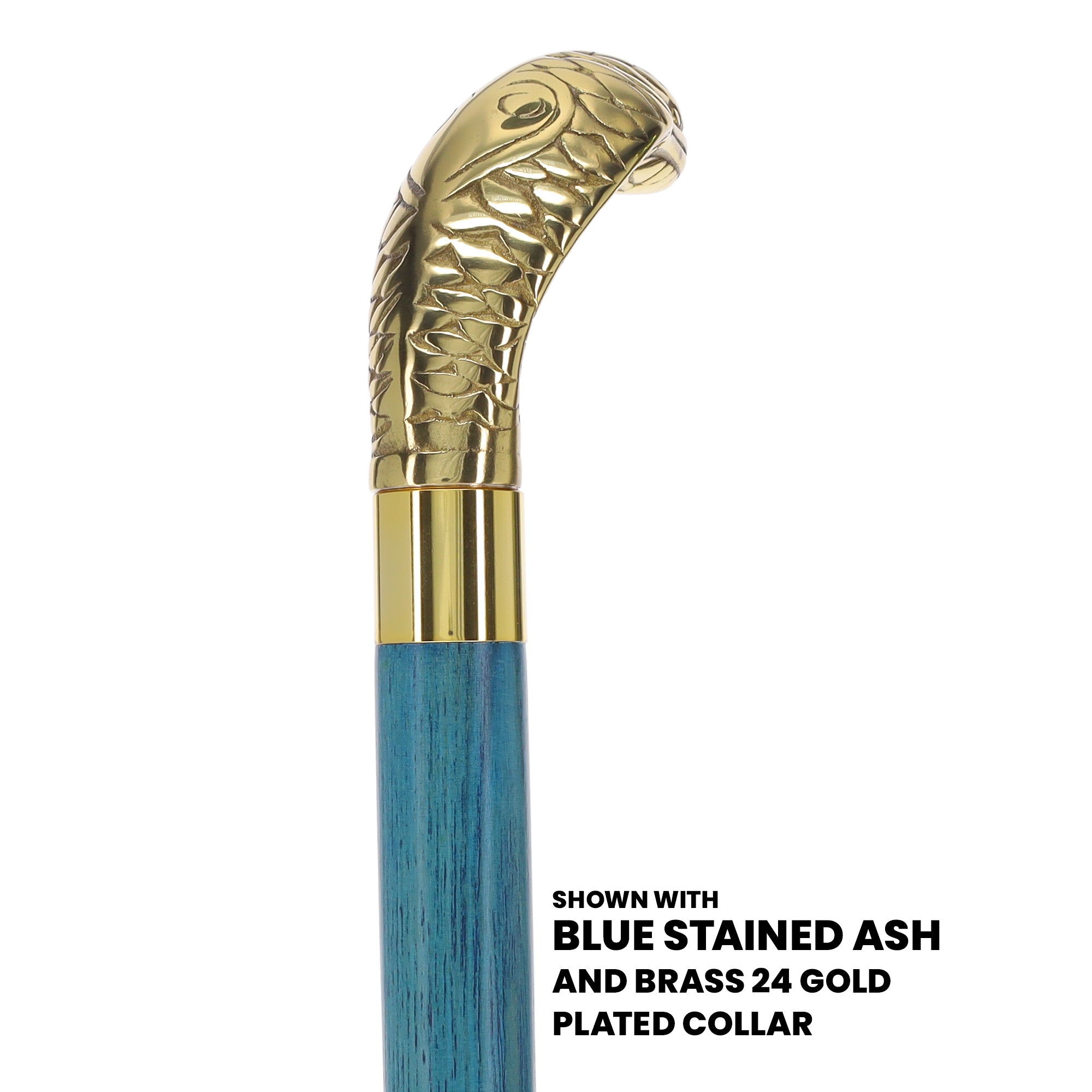 Premium Brass Snake Handle Cane: Stained Custom Color Shaft