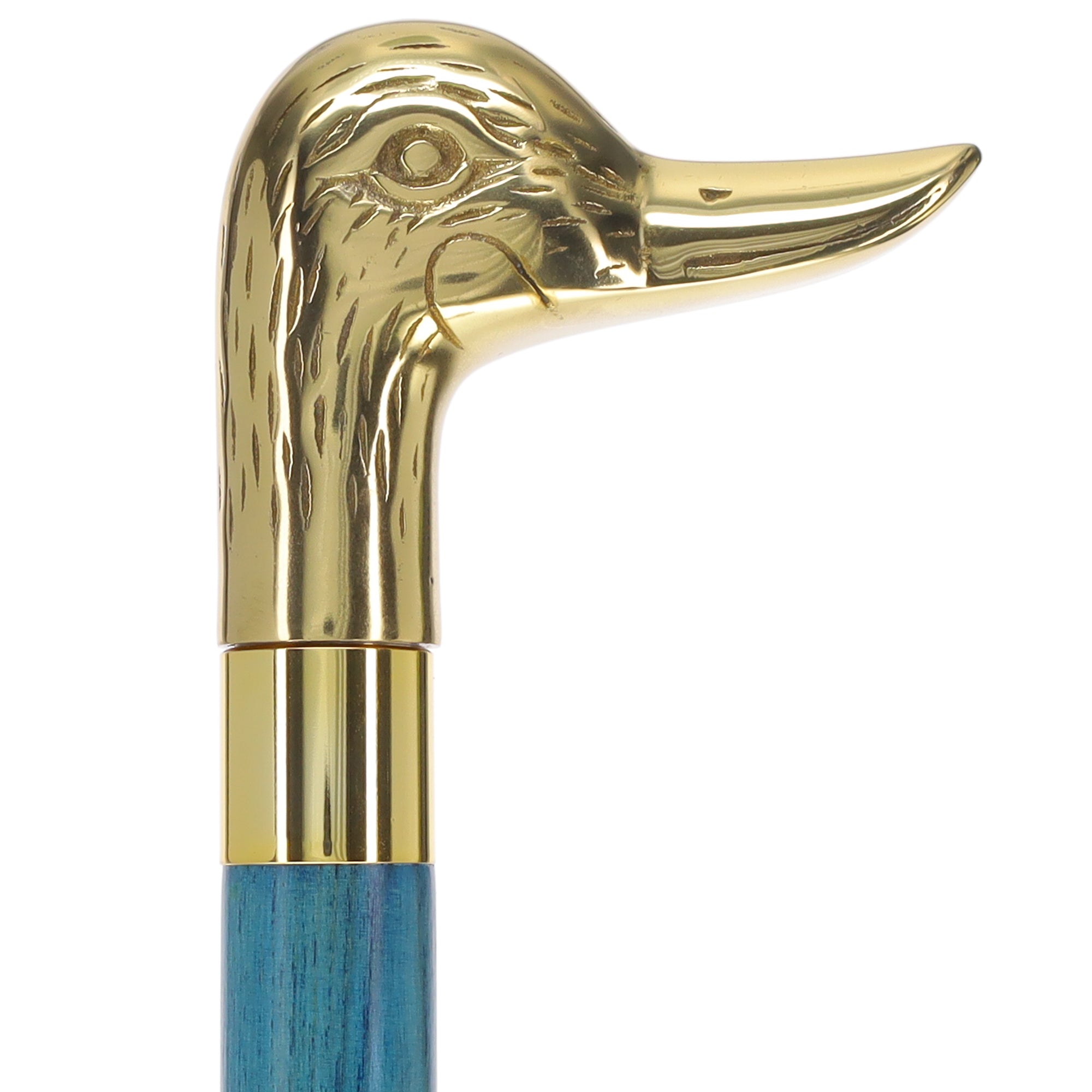 Premium Brass Duck Handle Cane: Stained Custom Color Shaft