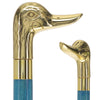 Premium Brass Duck Handle Cane: Stained Custom Color Shaft