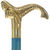 Brass Mermaid Handle Walking Cane w/ Custom Color Stained Ash Shaft & Collar