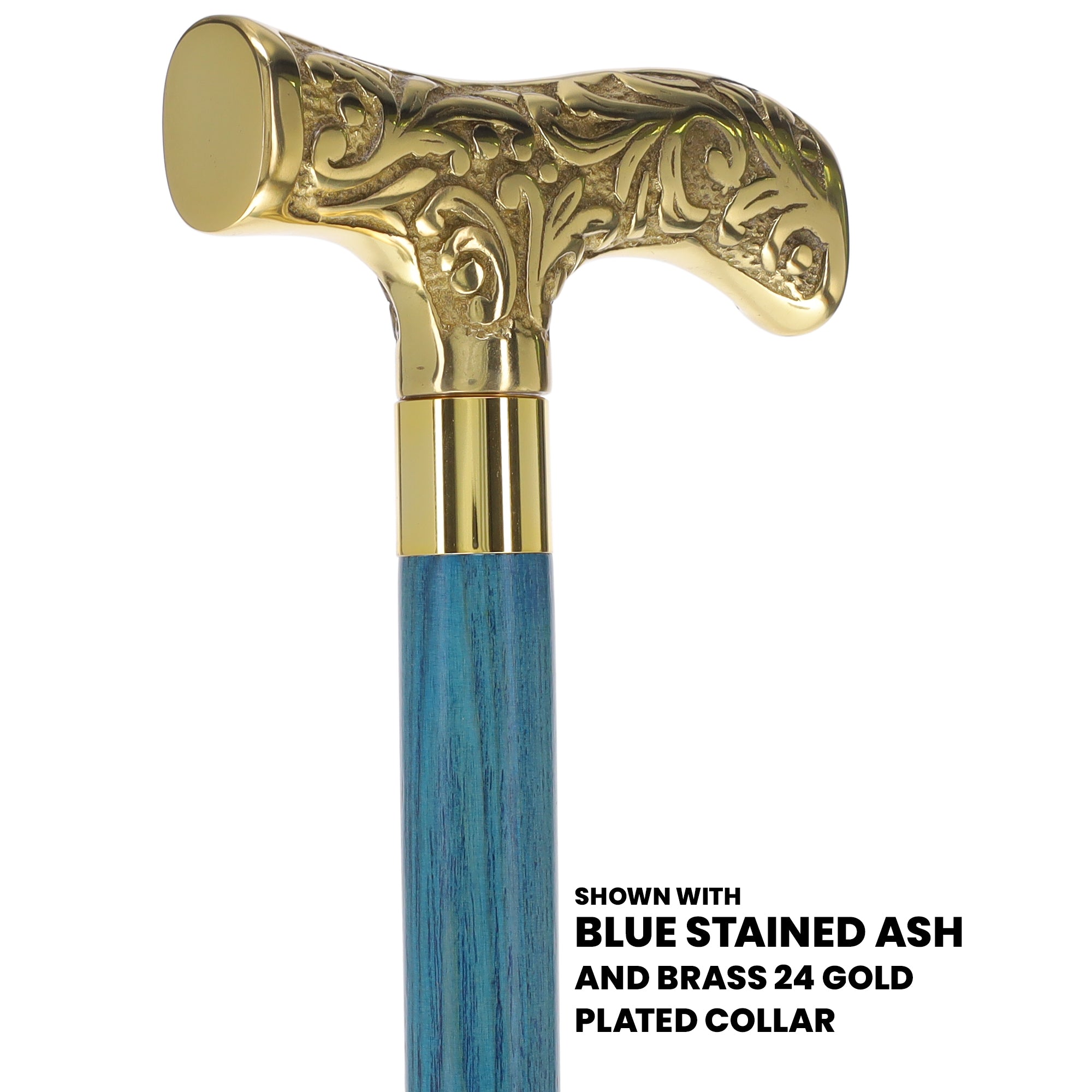 Premium Brass T-Shaped Handle Cane: Stained Custom Color Shaft