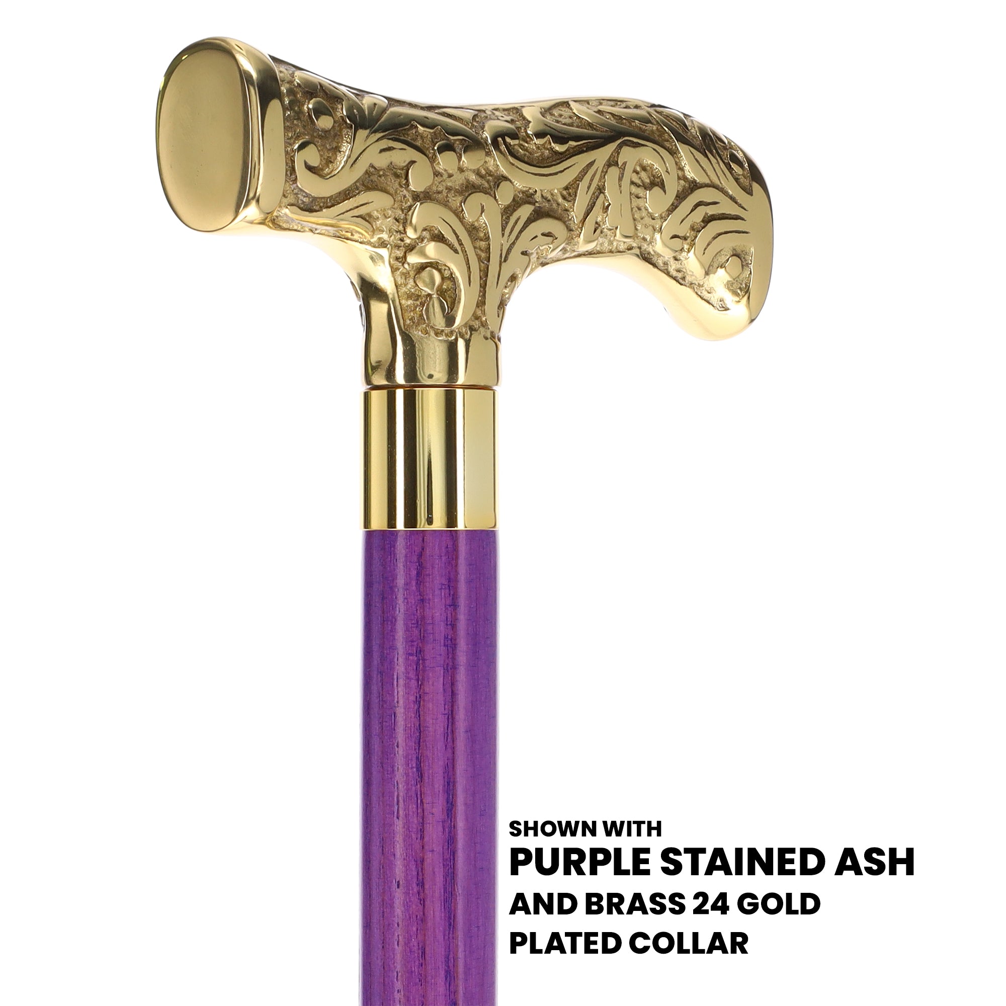 Premium Brass T-Shaped Handle Cane: Stained Custom Color Shaft