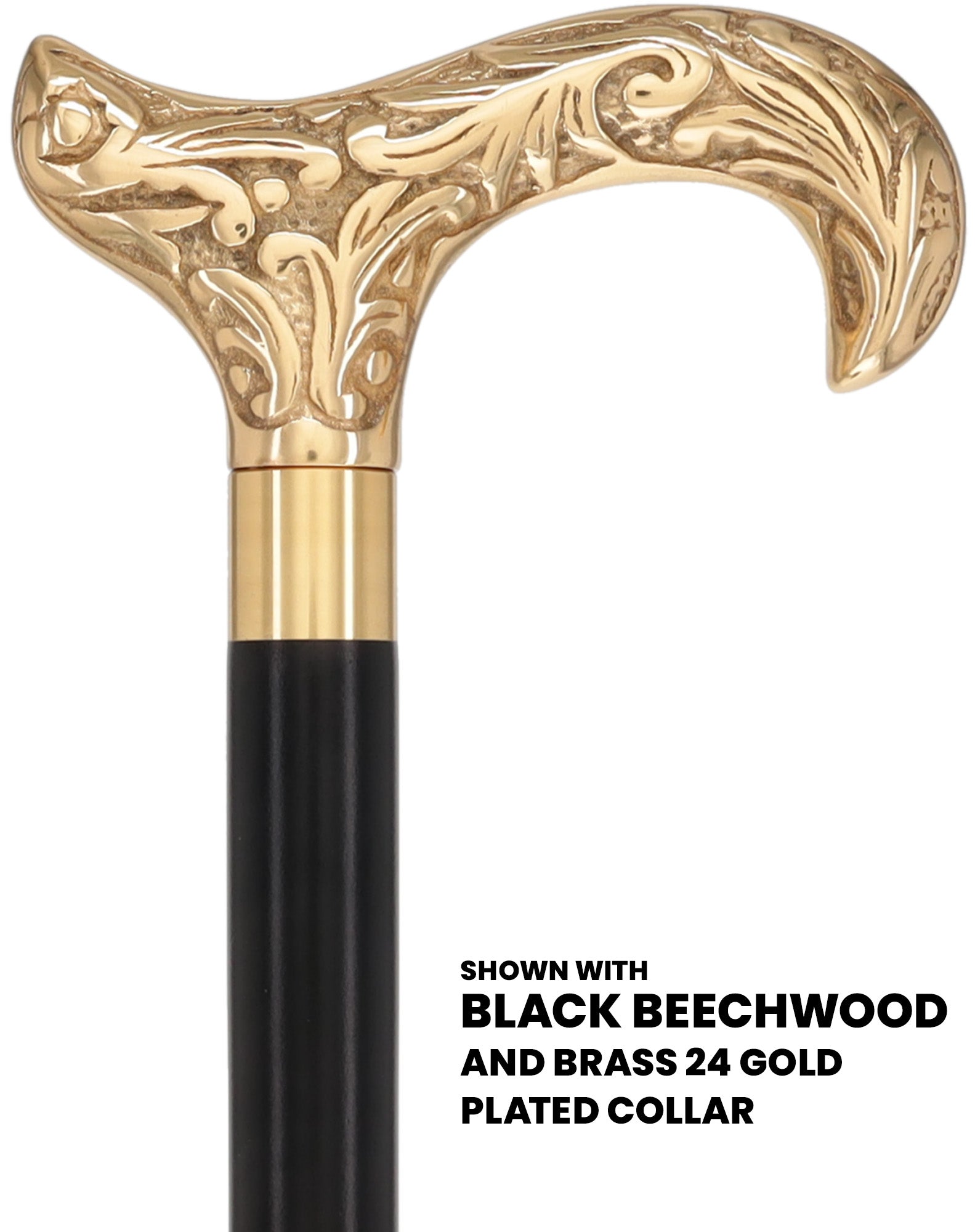 Premium Brass Derby Handle Walking Cane: Custom Shaft & Collar