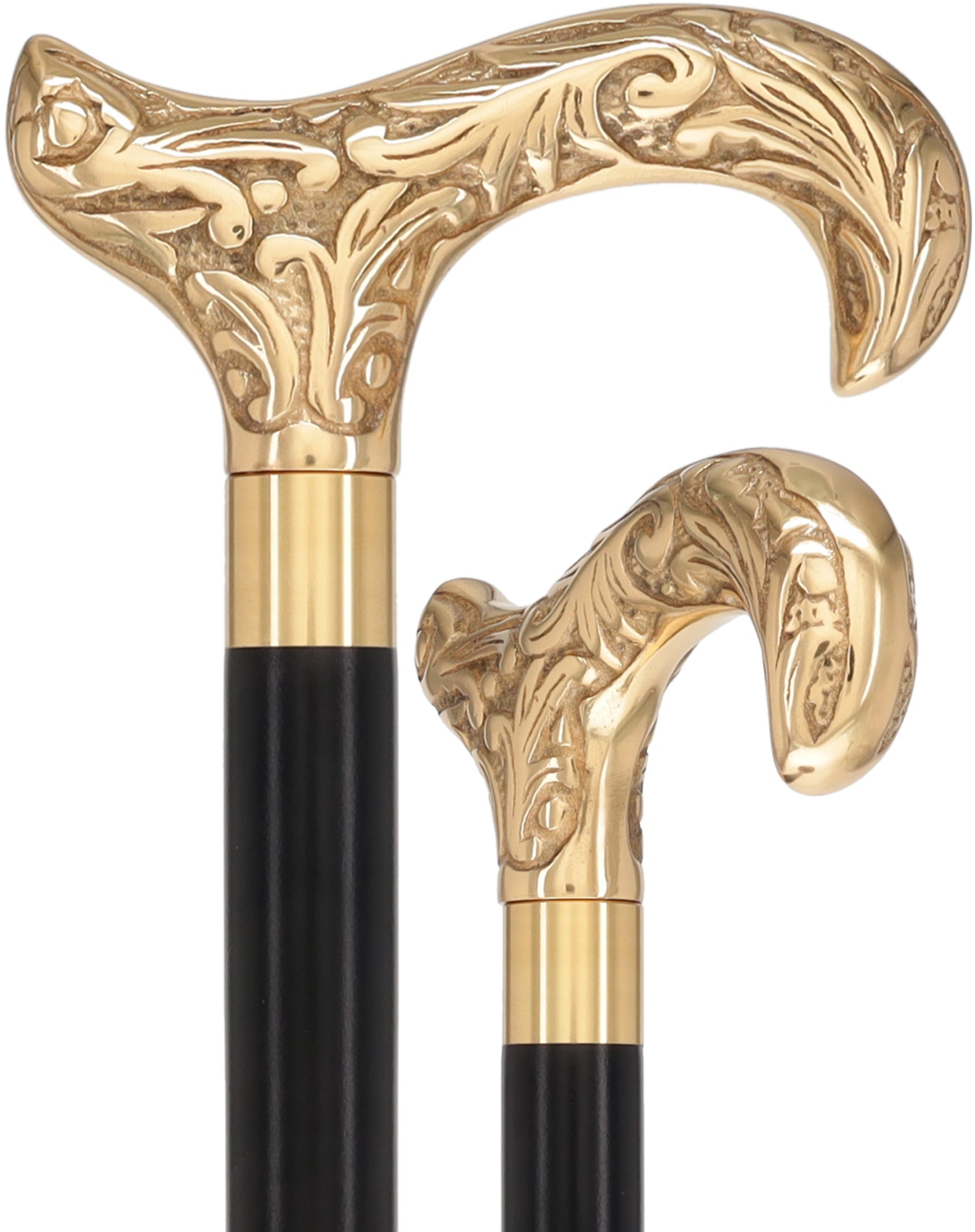 Premium Brass Derby Handle Walking Cane: Custom Shaft & Collar