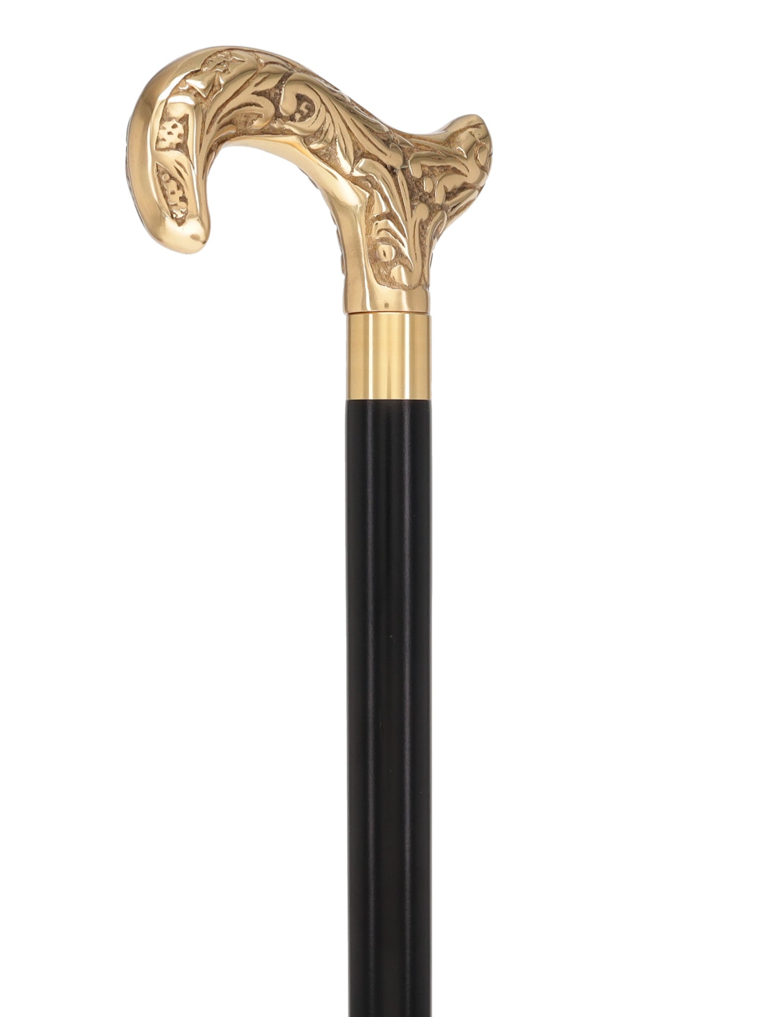 Premium Brass Derby Handle Walking Cane: Custom Shaft & Collar