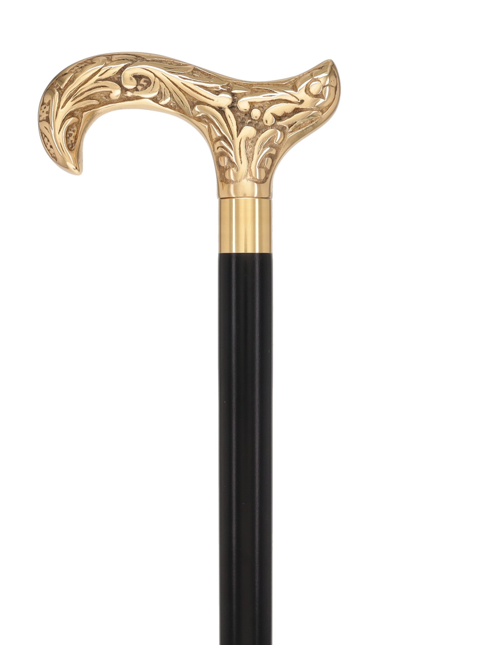 Premium Brass Derby Handle Walking Cane: Custom Shaft & Collar