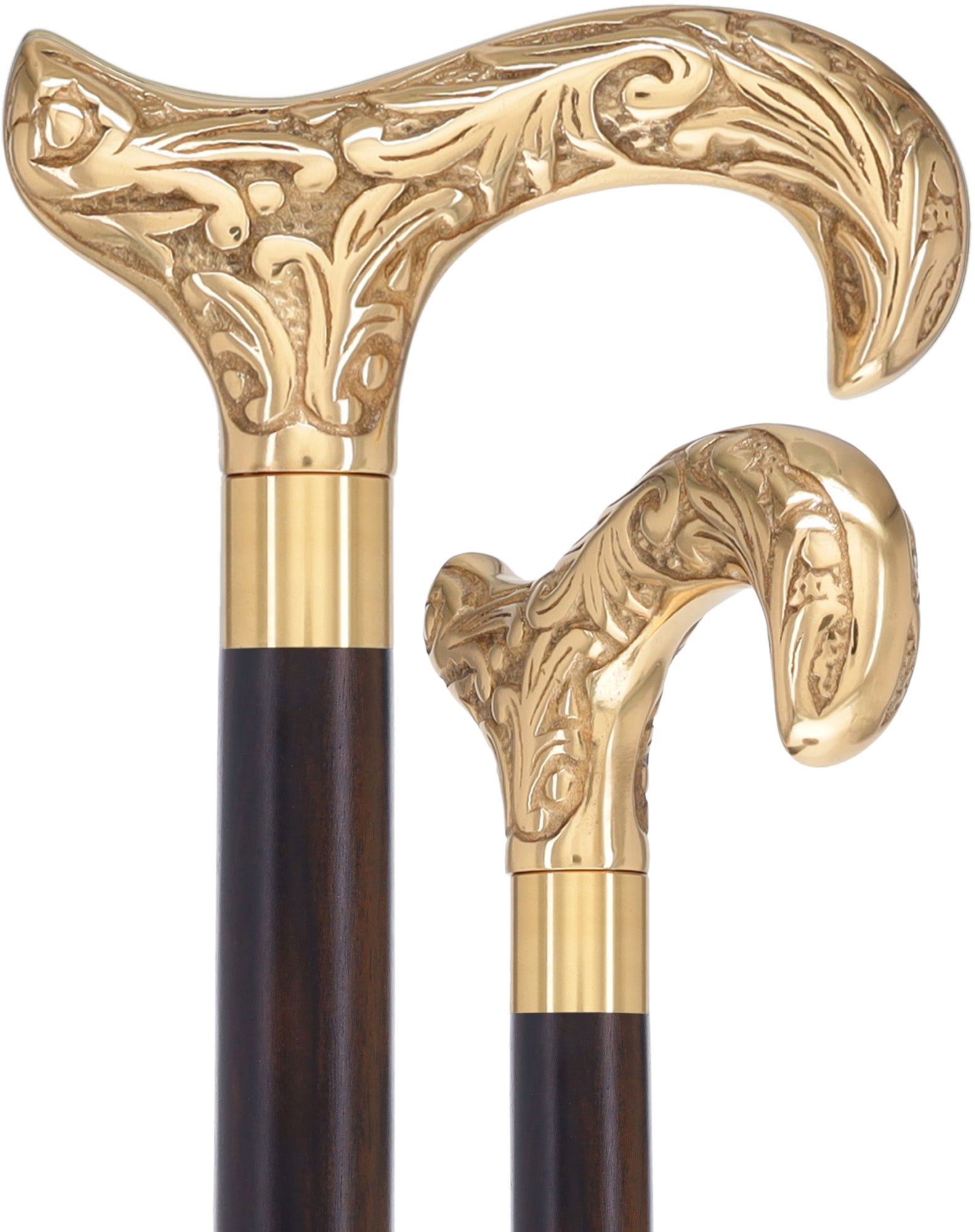 Premium Brass Derby Handle Walking Cane: Custom Shaft & Collar
