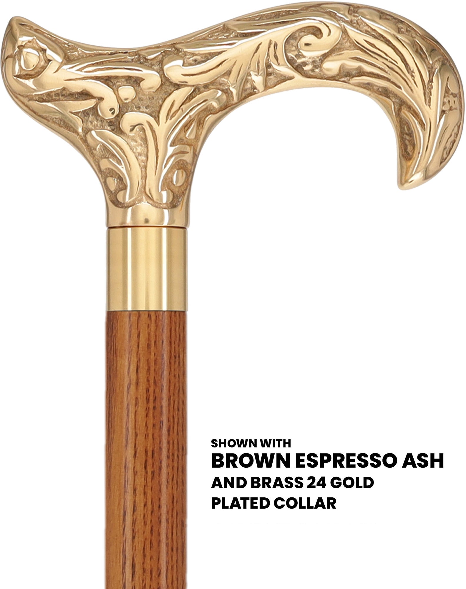 Premium Brass Derby Handle Walking Cane: Custom Shaft & Collar