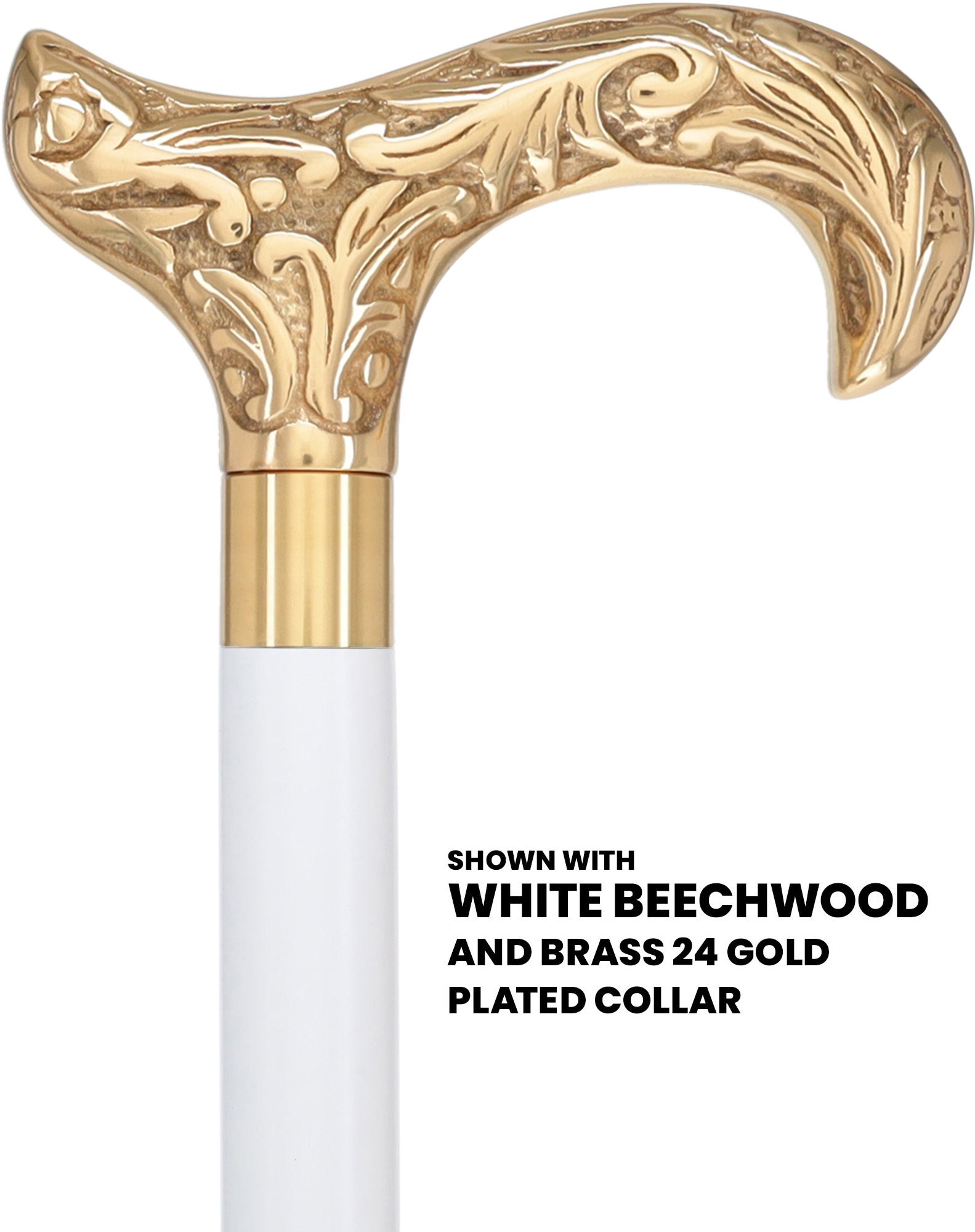 Premium Brass Derby Handle Walking Cane: Custom Shaft & Collar