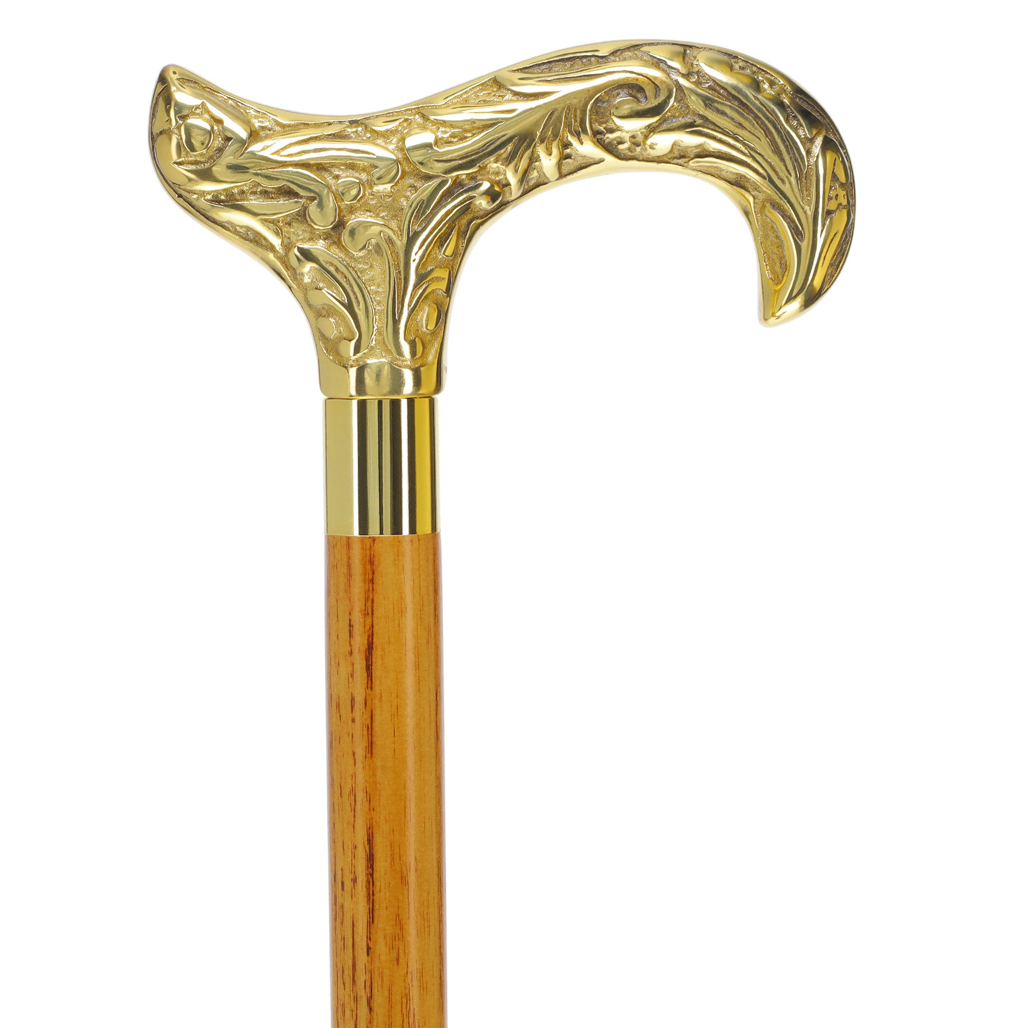 Premium Brass Derby Handle Walking Cane: Custom Shaft & Collar