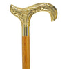 Scratch and Dent Brass Derby Handle Walking Cane w/ Brown Beechwood Shaft and Aluminum Gold Collar V3227