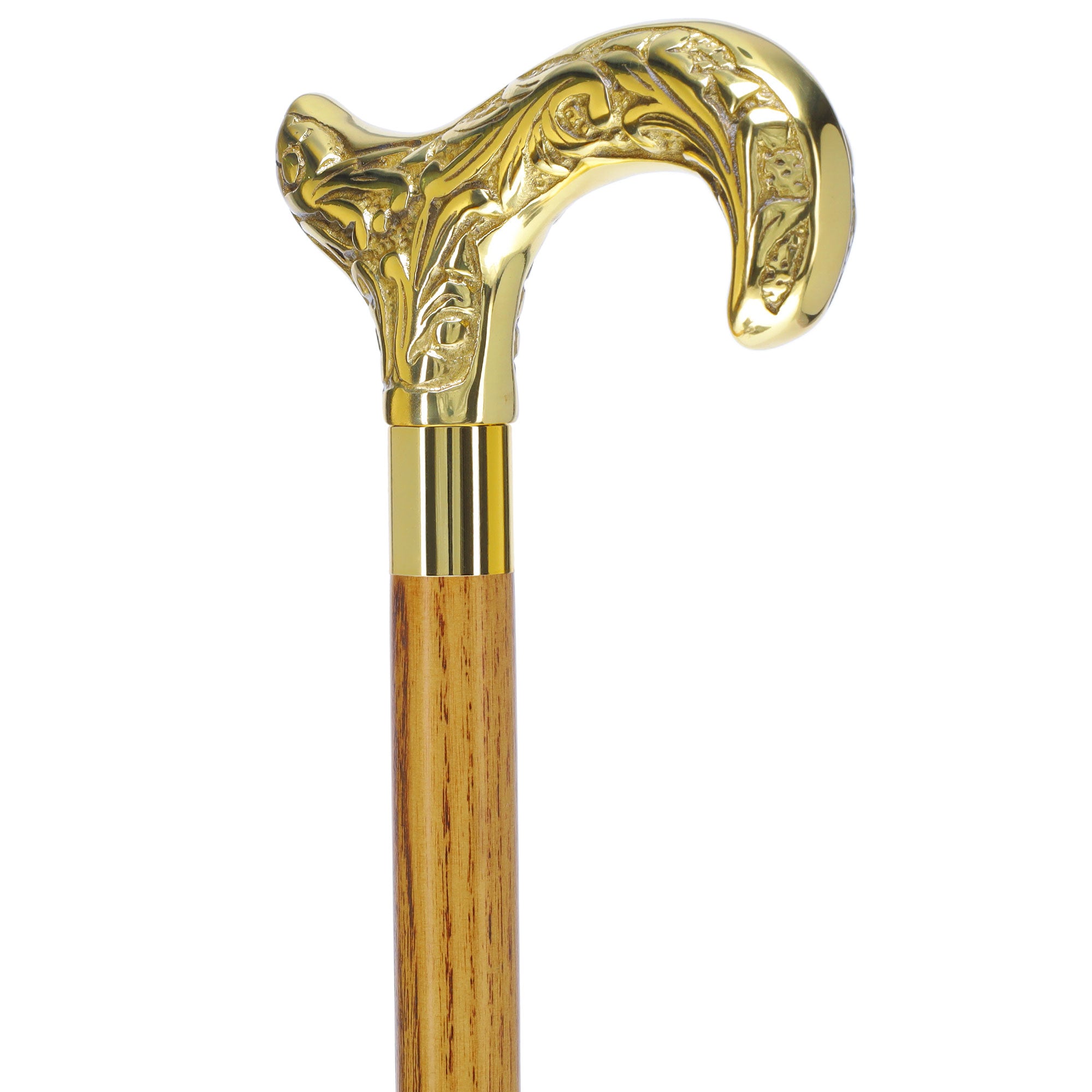 Premium Brass Derby Handle Walking Cane: Custom Shaft & Collar