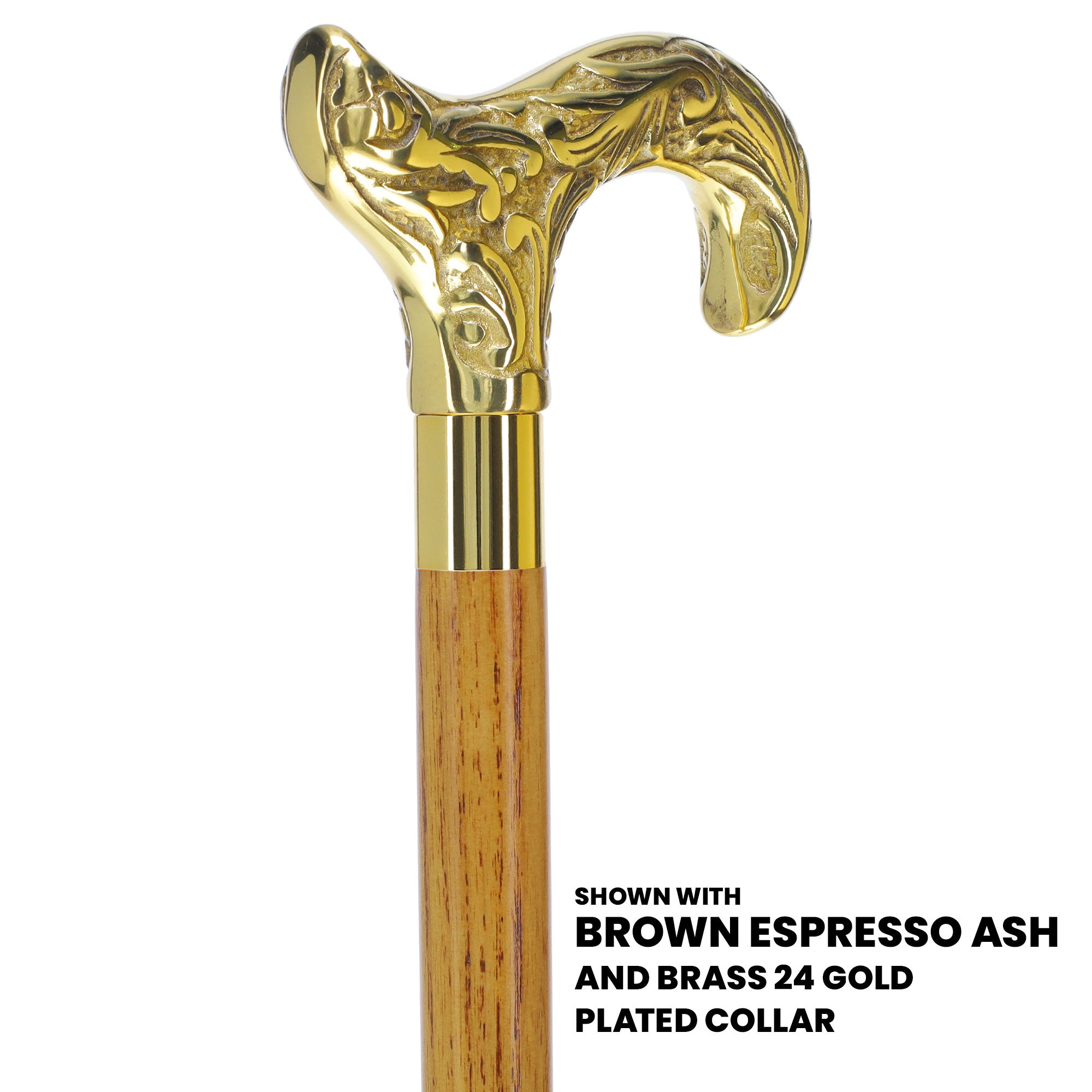 Premium Brass Derby Handle Walking Cane: Custom Shaft & Collar
