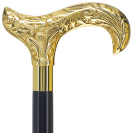 Scratch and Dent Brass Fritz Handle Walking Cane w/ Ash Shaft and Alum