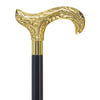 Scratch and Dent Brass Derby Handle Walking Cane w/ Brown Beechwood Shaft and Aluminum Gold Collar V2112