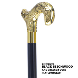 Brass Derby Handle Walking Cane w/ Custom Shaft and Collar