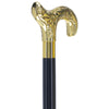 Scratch and Dent Brass Derby Handle Walking Cane w/ Brown Beechwood Shaft and Aluminum Gold Collar V2112