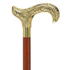 Scratch and Dent Brass Derby Handle Walking Cane w/ Brown Beechwood Shaft and Aluminum Gold Collar V3227