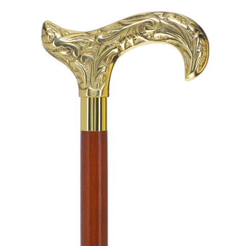 Brass Derby Handle Walking Cane w/ Custom Shaft and Collar